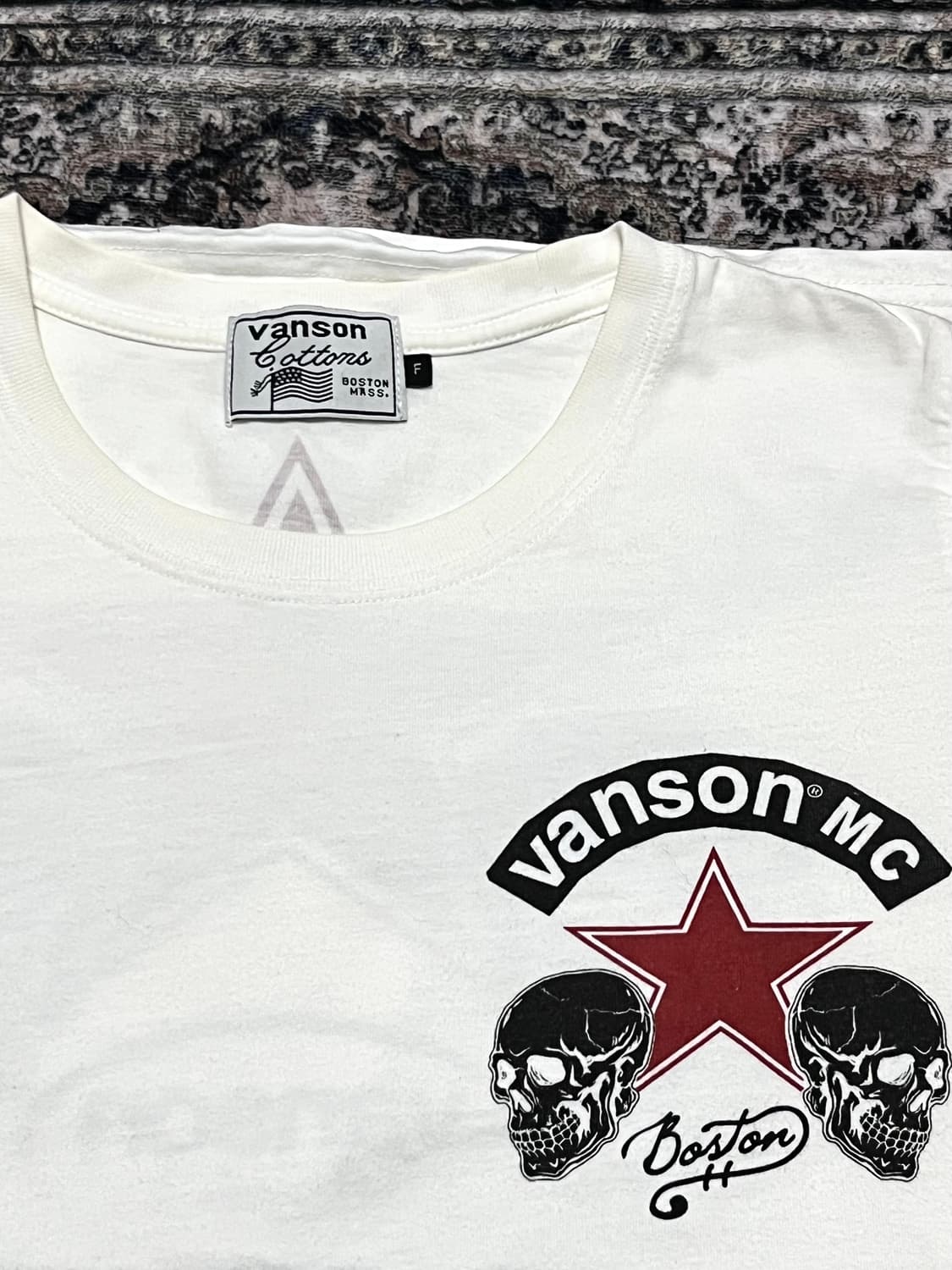 vanson 스컬 프린팅 화이트 롱슬리브 상품이미지3