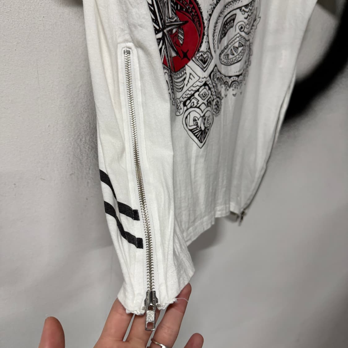 VTG 빈티지 락 고스 펑크 프린팅 사이드 지퍼 디테일 반팔 티셔츠 상품이미지6