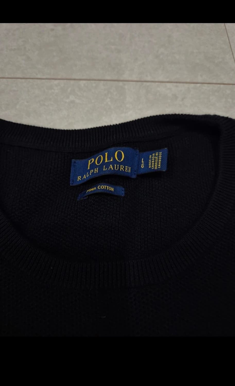 폴로 남성 블랙 피마 코튼 니트 L 상품이미지2