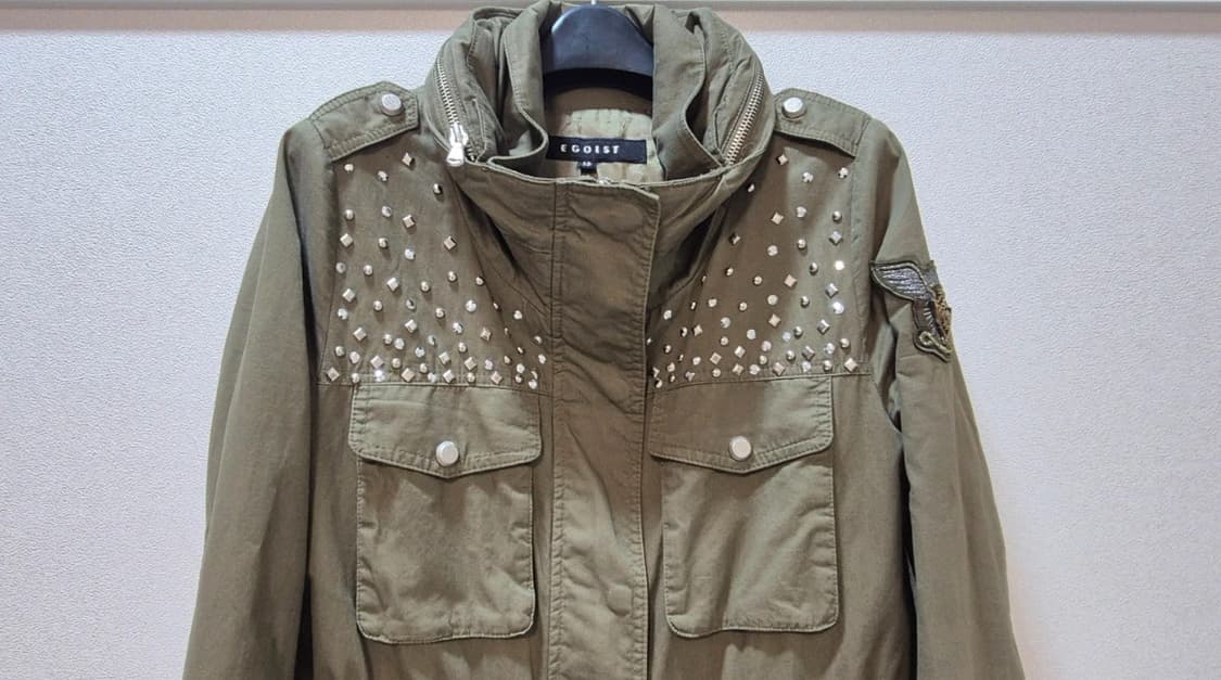 에고이스트 카키 스터드 야상 55 상품이미지3