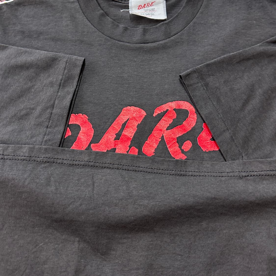 80s USA DARE 빈티지 싱글스티치 티셔츠 XL 상품이미지4
