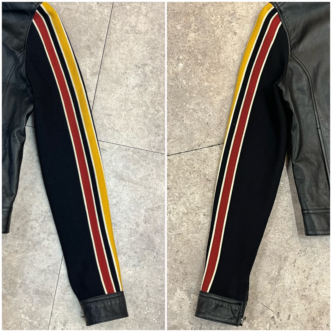 엠엘비 니트 배색 레더 자켓 블랙 95 #csz2298 상품이미지8