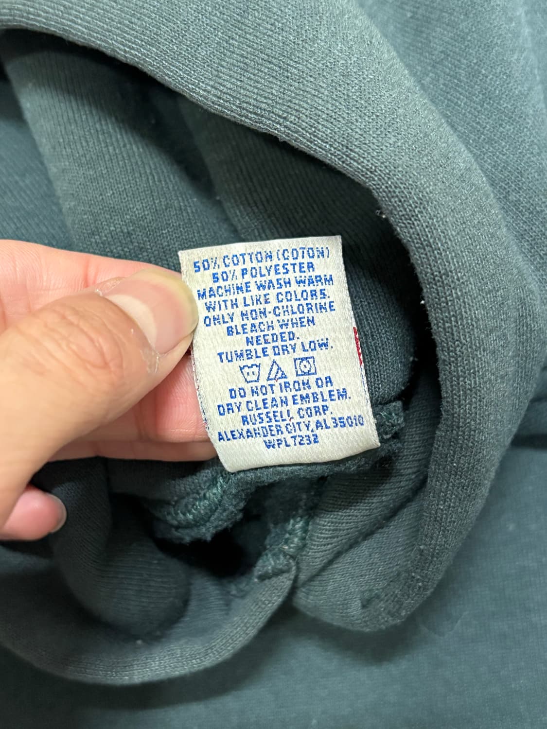 90s 빈티지 러셀 후드 틸 블랙 상품이미지5