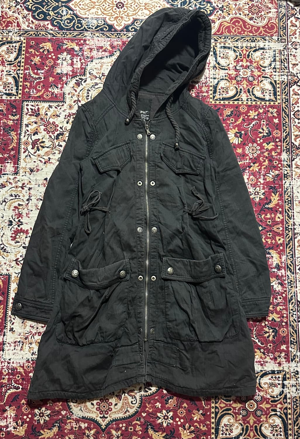 h&t 블랙 스트랩 야상 상품이미지1