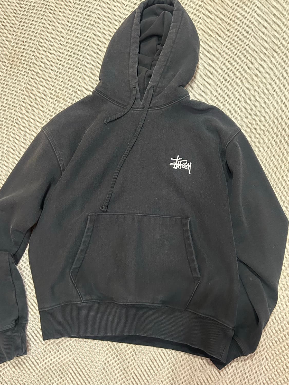 스투시 베이직 후드티 블랙 상품이미지2