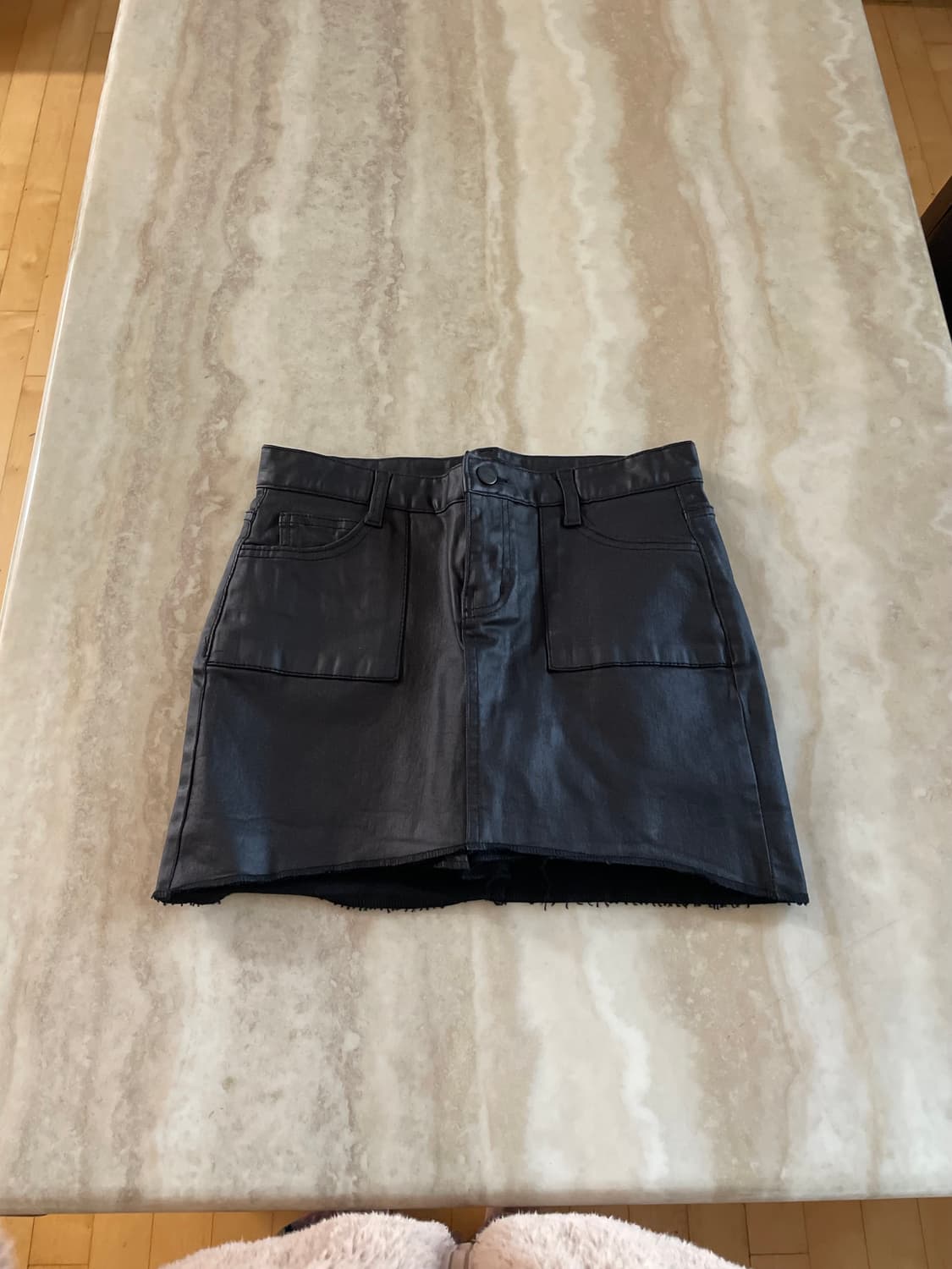 새상품 레더 카고 미니 스커트 가죽 치마바지 M 상품이미지1