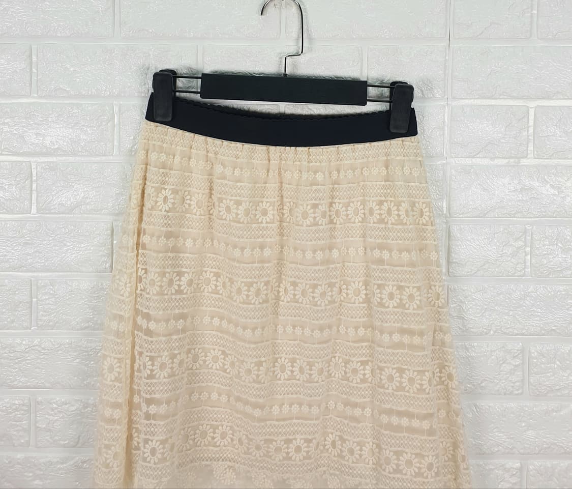 [26-27]써스데이아일랜드 밴딩 레이스 스커트 상품이미지4