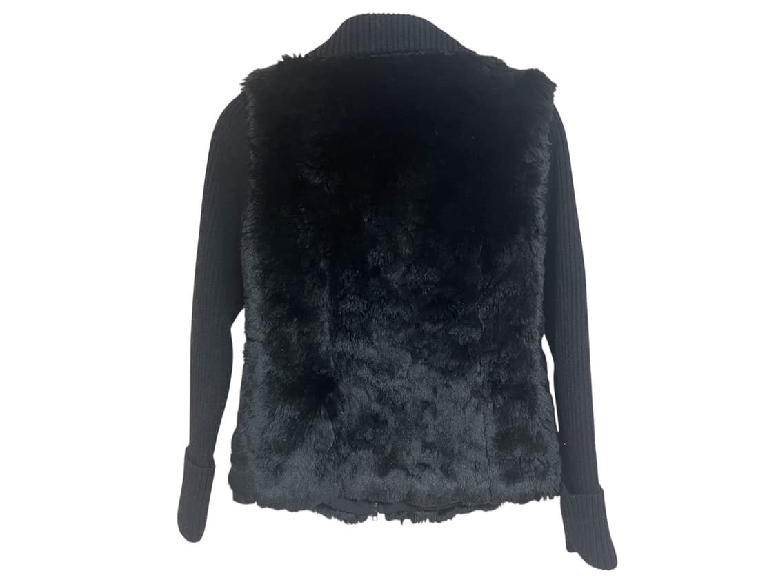 무스탕 니트 블랙 가디건 자켓 털 조끼 갸루 y2k 상품이미지2