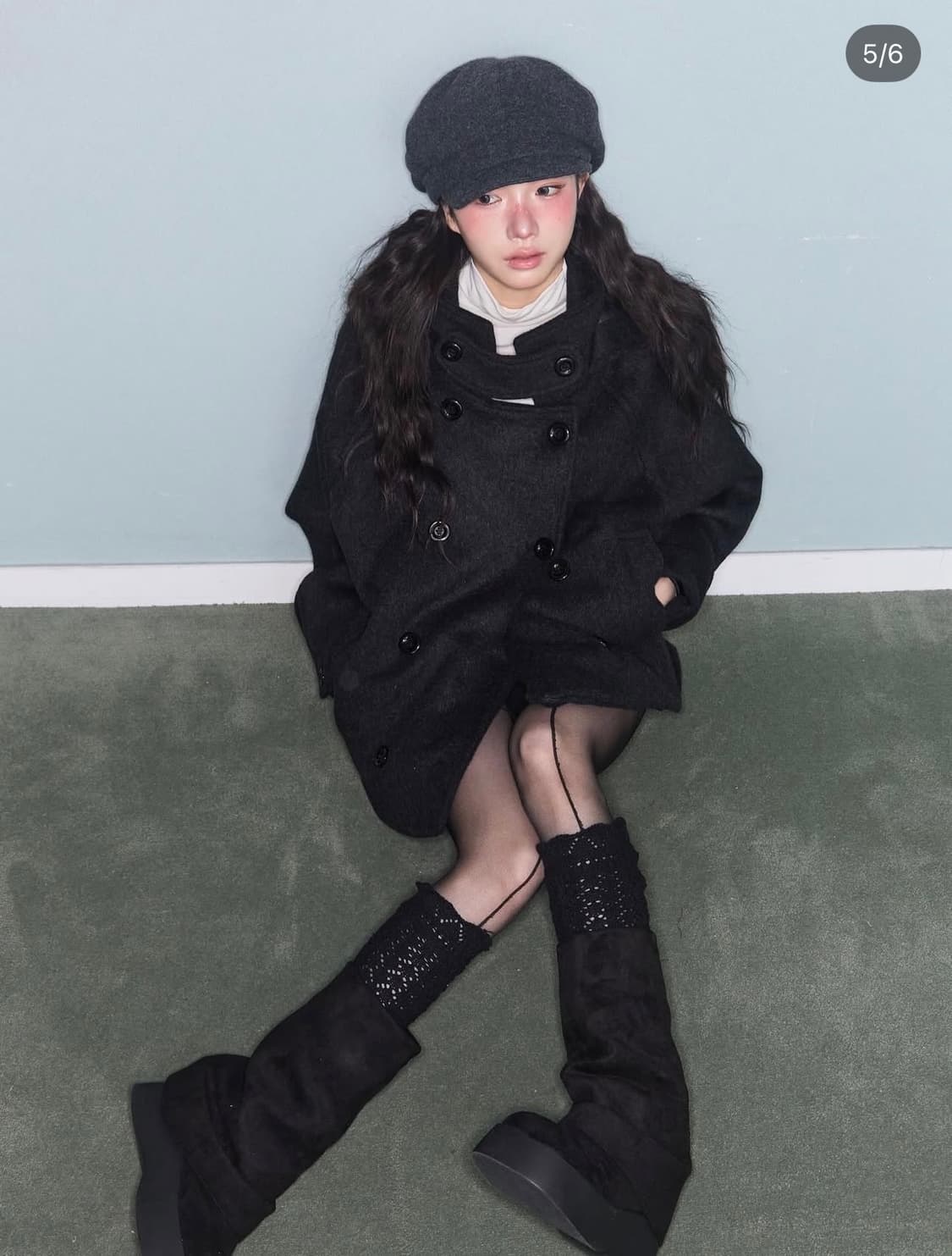 Mireco 미레코 hooded double half coat 차콜 상품이미지1