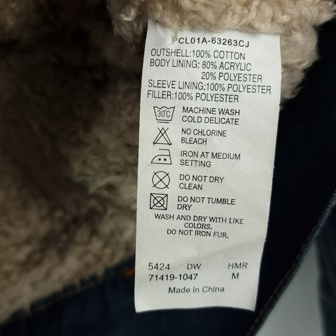 리바이스 안감 퍼 쉐르파 타입원 데님 자켓 청자켓 M16429 상품이미지8