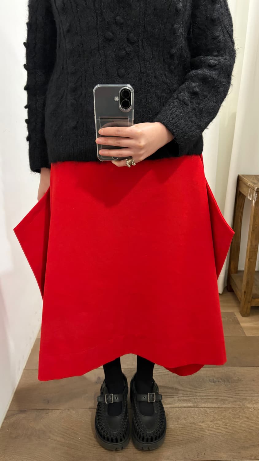 Red Wide 2D Skirt 상품이미지4