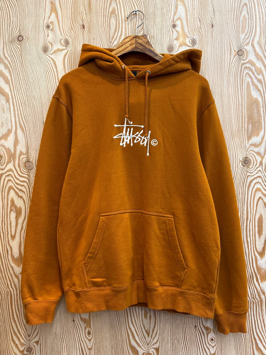 스투시 스탁 자수로고 후드 카라멜 상품이미지1