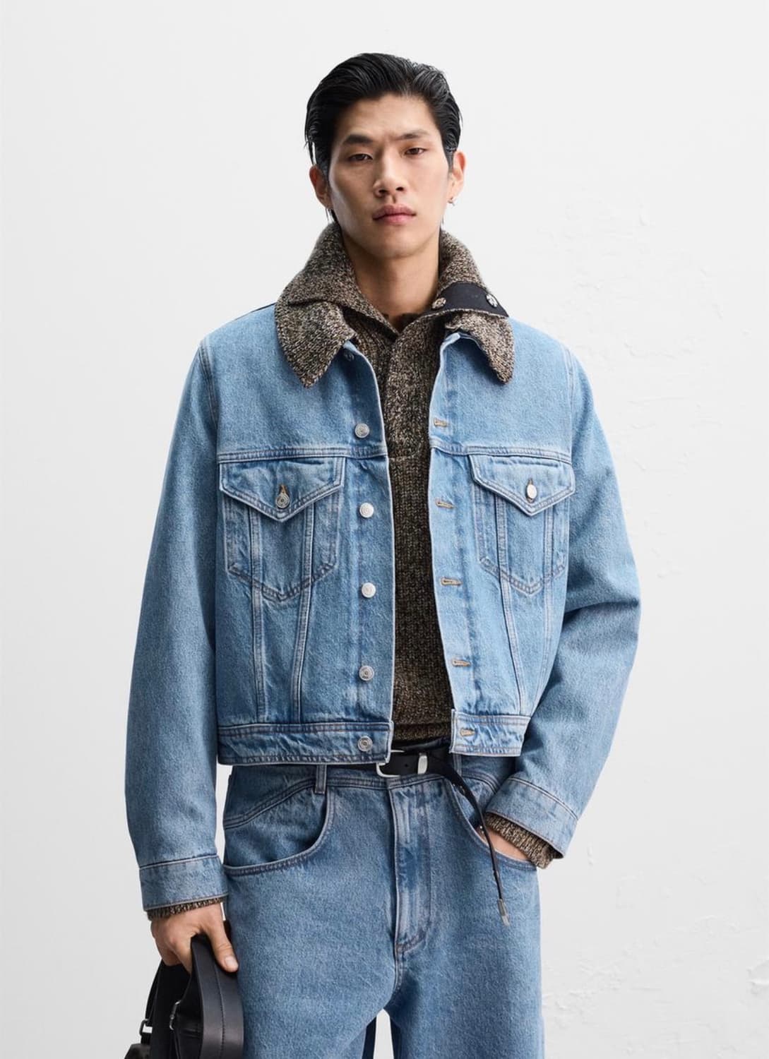 [L] 자라 x 나누시카 데님 자켓 닷 칼라 블루 Nanushka 상품이미지6