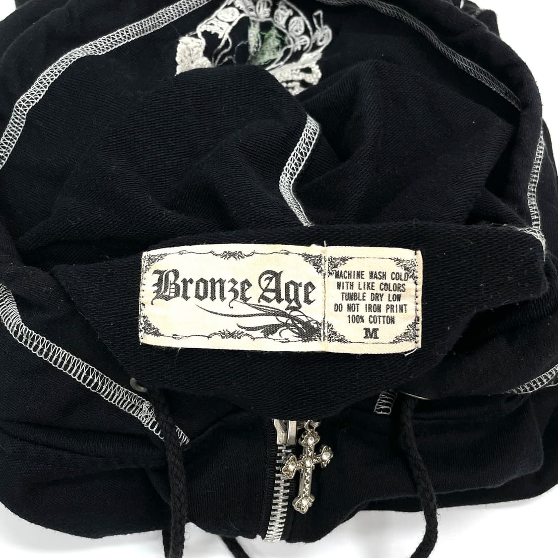 Bronze age 펑크 고딕 자수 반팔 후드집업 상품이미지7