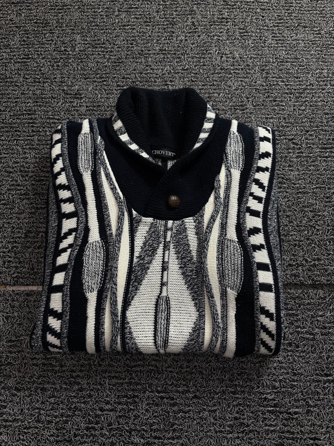 CHOVERT 아카이브 케이블 패턴 숄카라 스웨터 1620 상품이미지1
