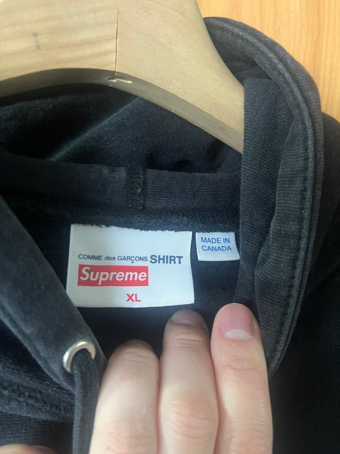 슈프림 꼼데가르송 후드 정품 XL 상품이미지4