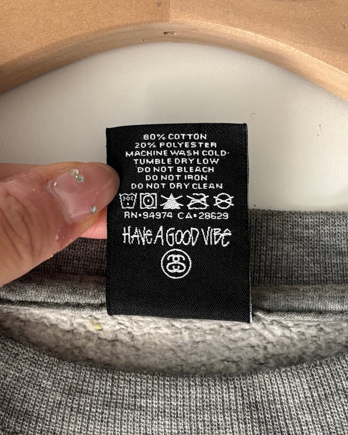 Stussy 스투시 빅스탁로고 그레이 맨투맨 상품이미지7