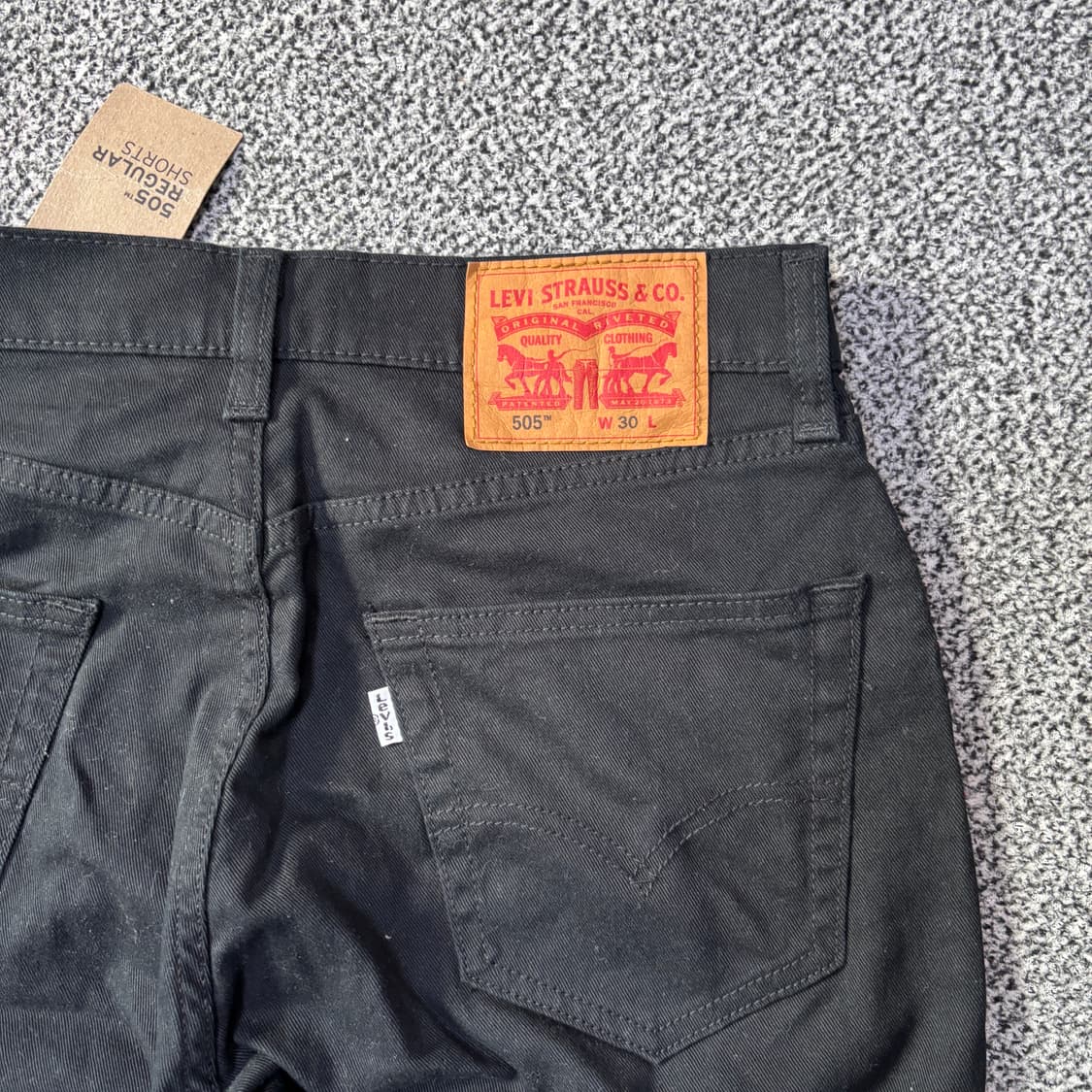 Levis 리바이스 505 화이트탭 데님 쇼츠 블랙 (30) 상품이미지2