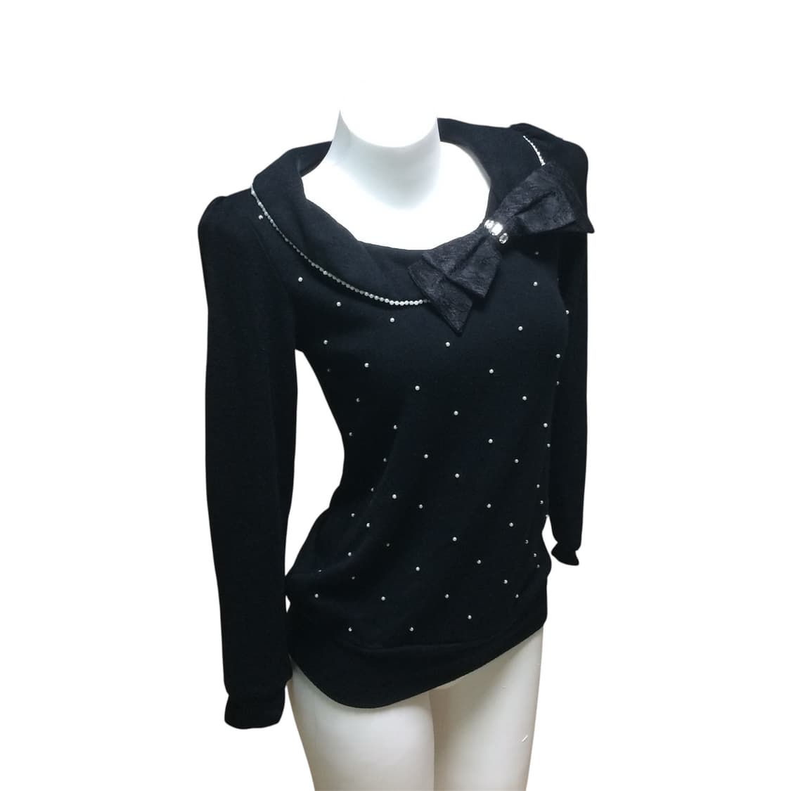 세실맥비 레이스 리본 진주 카라 니트 달천 상품이미지2