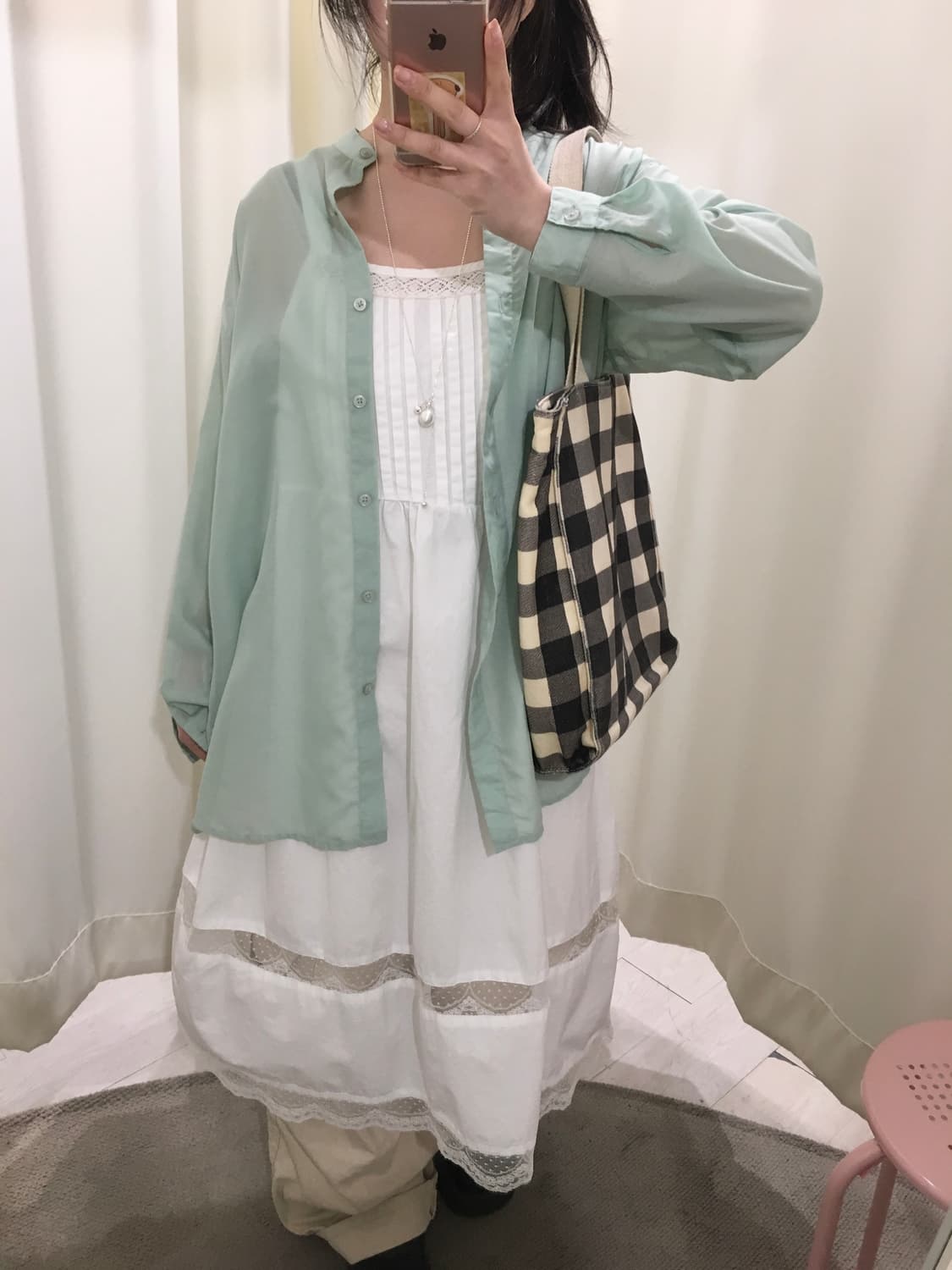 Mint Semi-Sheer Shirt 상품이미지3