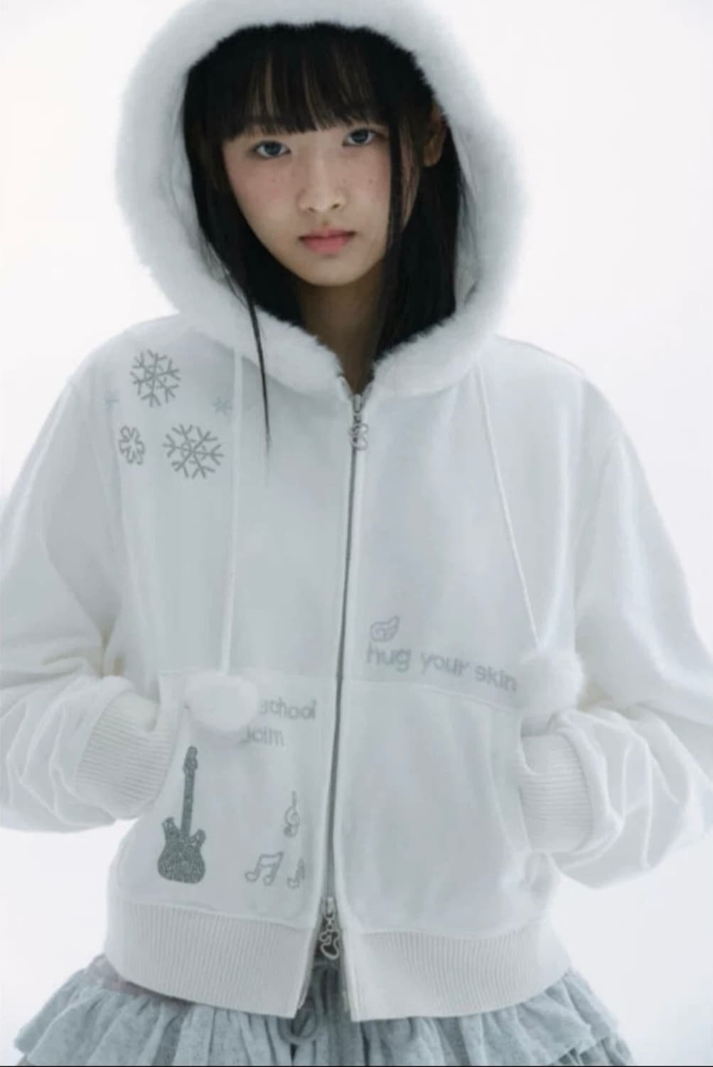 허그유어스킨 핫픽스 퍼 후드집업 상품이미지2