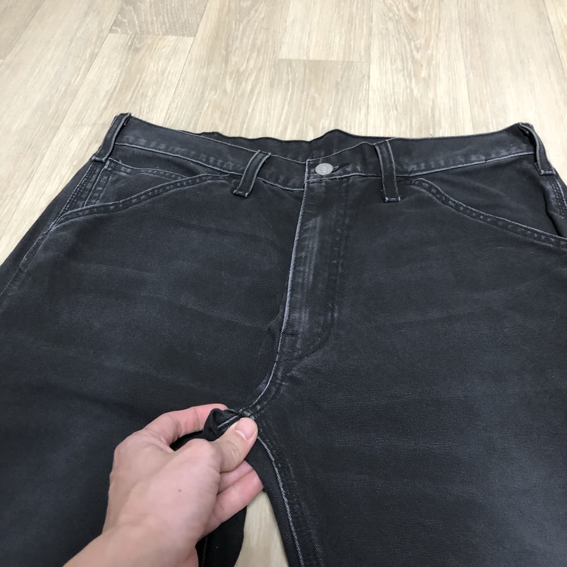 (34) 리바이스 555 릴렉스 스트레이트 캔버스 카펜터 팬츠 블랙 상품이미지4