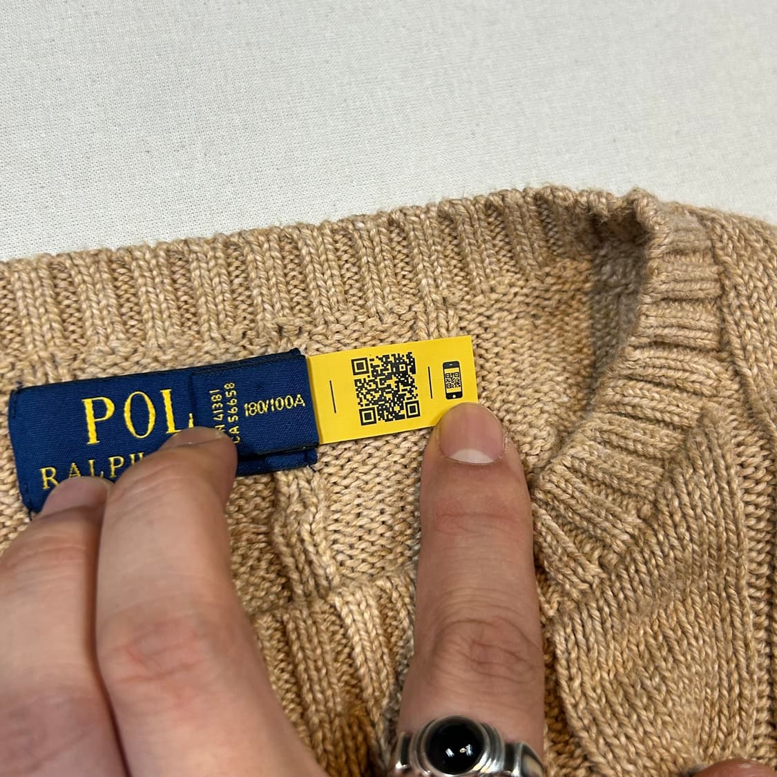 L) 폴로 랄프로렌 케이블 꽈배기 니트 신형 큐알탭 상품이미지8