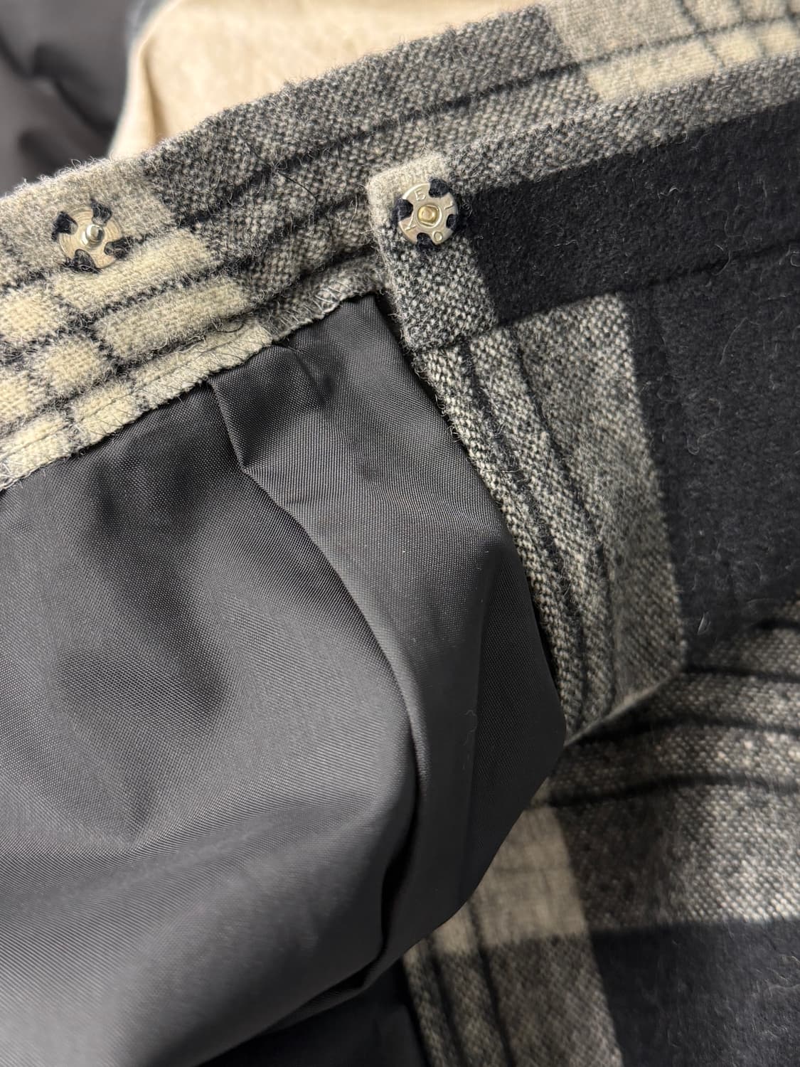 일본빈티지 체크 플리츠 울 미디스커트 상품이미지10