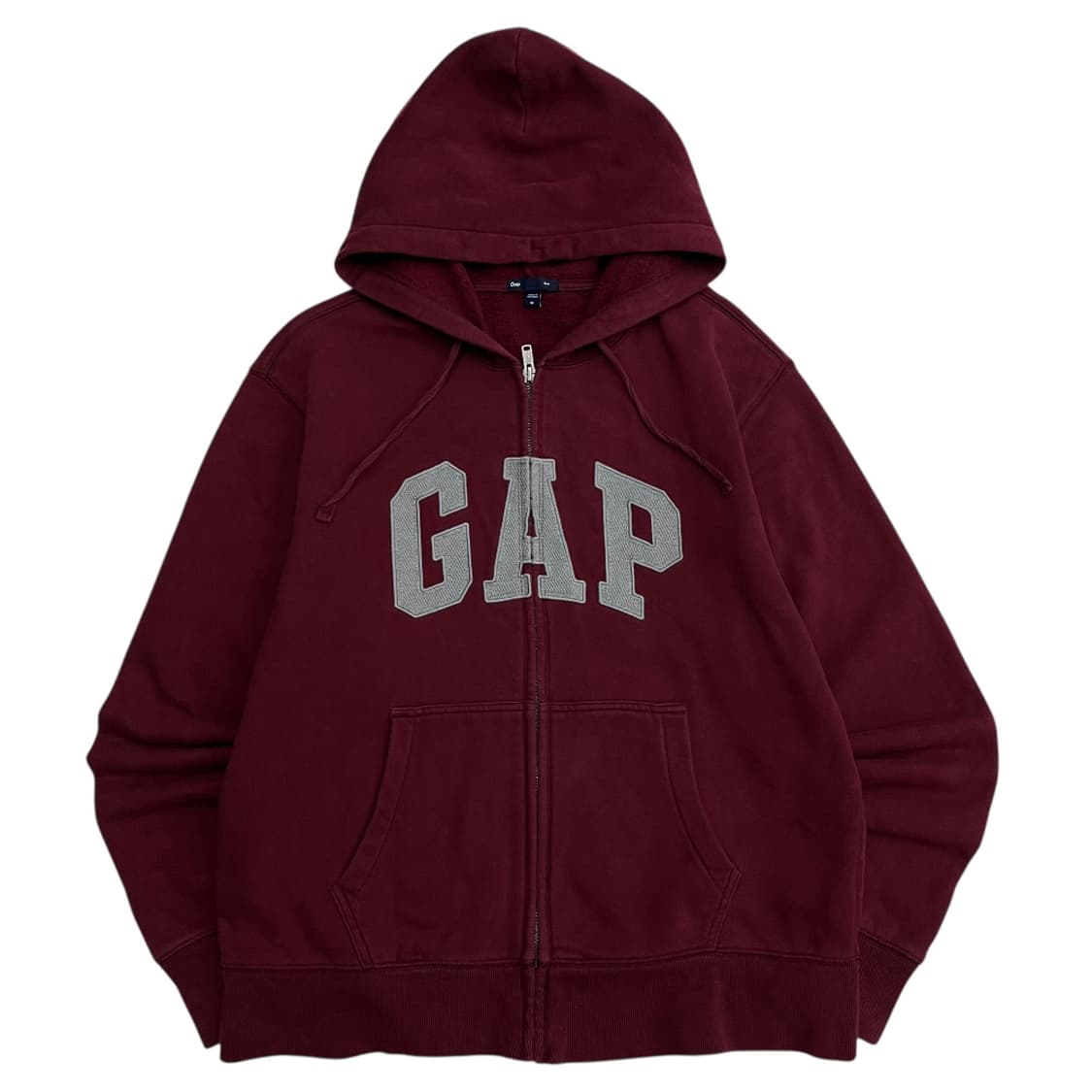  갭 센터로고 버건디 후드집업 M 상품이미지2