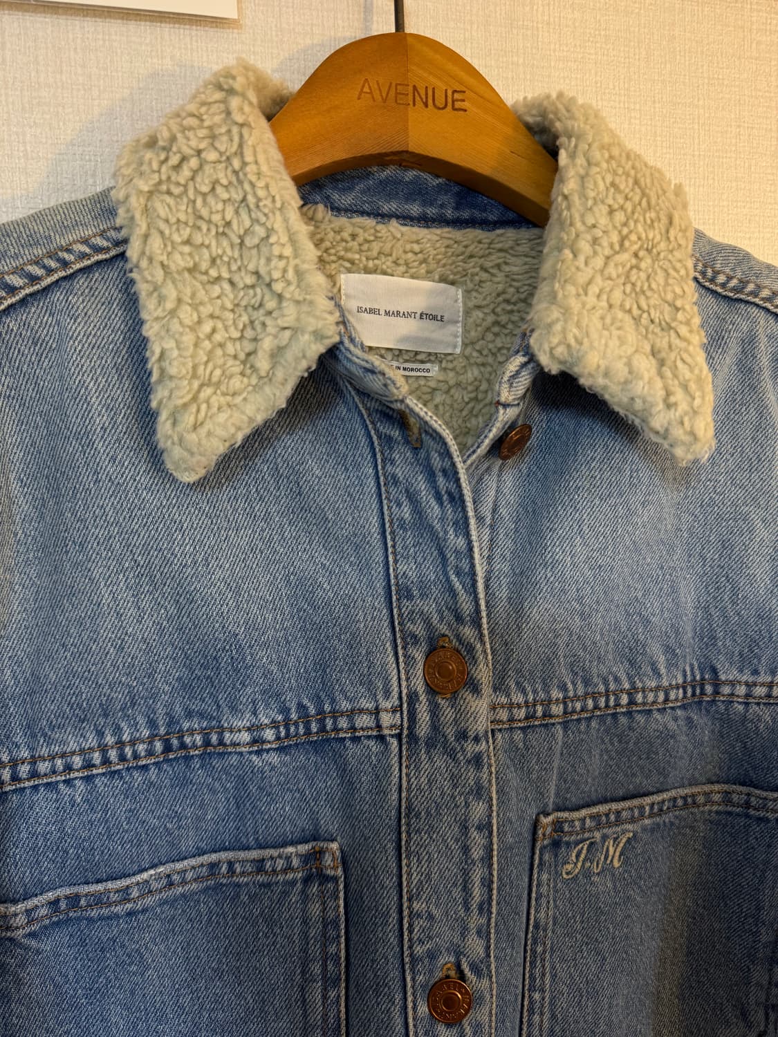 [36]이자벨마랑 에뚜왈 데님 양털 자켓 상품이미지3