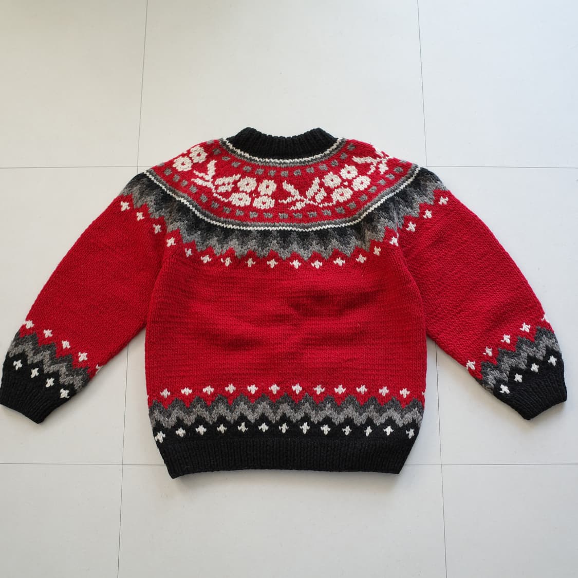 AFGHAN 에콰도르산 에스닉 나바호 아즈텍 핸드메이드 가디건 상품이미지7