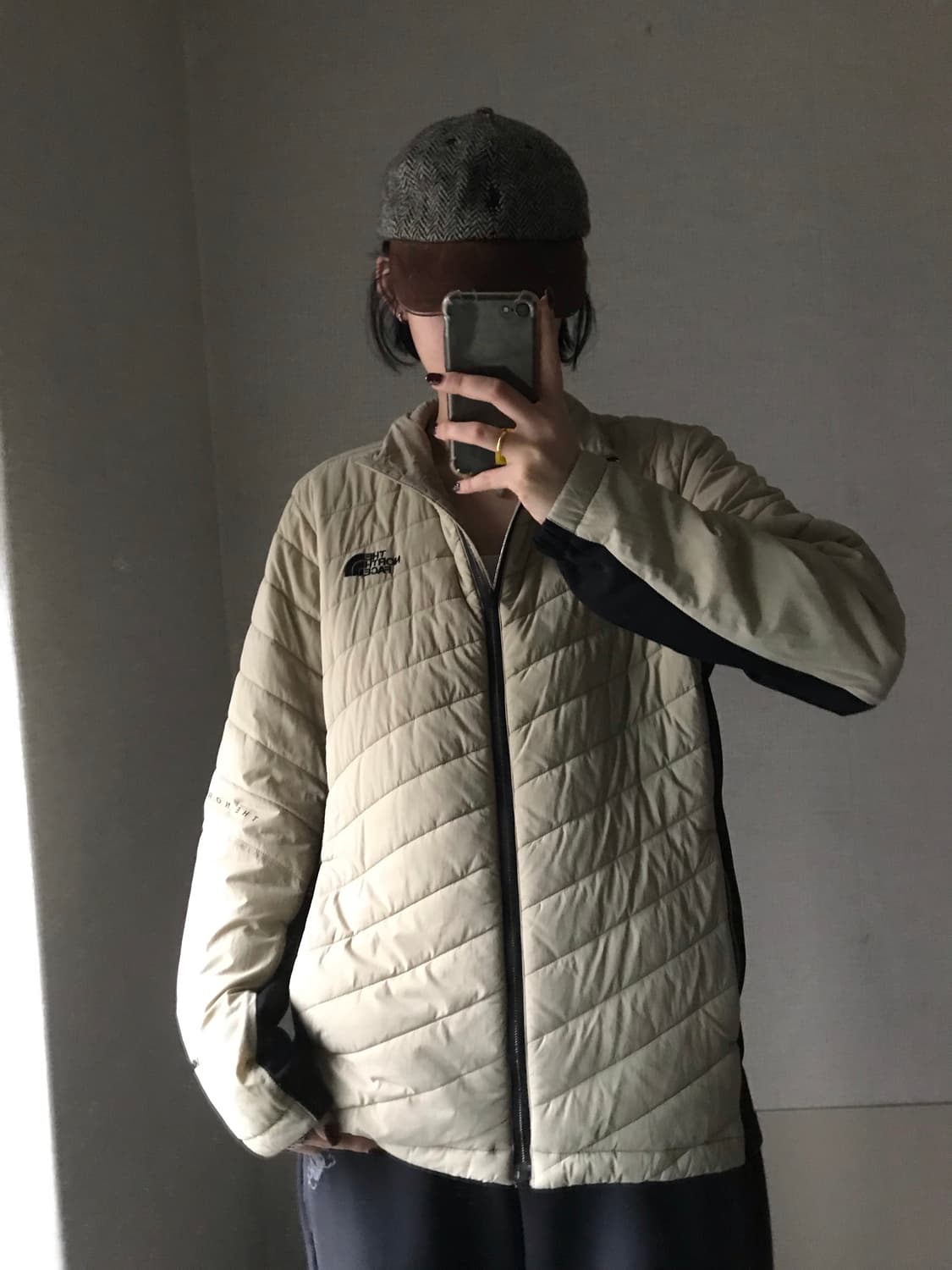 노페 베이지 경량패딩 상품이미지1