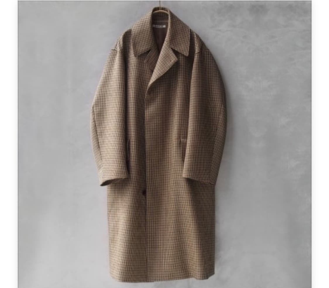 오라리 더블페이스 체크 코트 4 상품이미지6