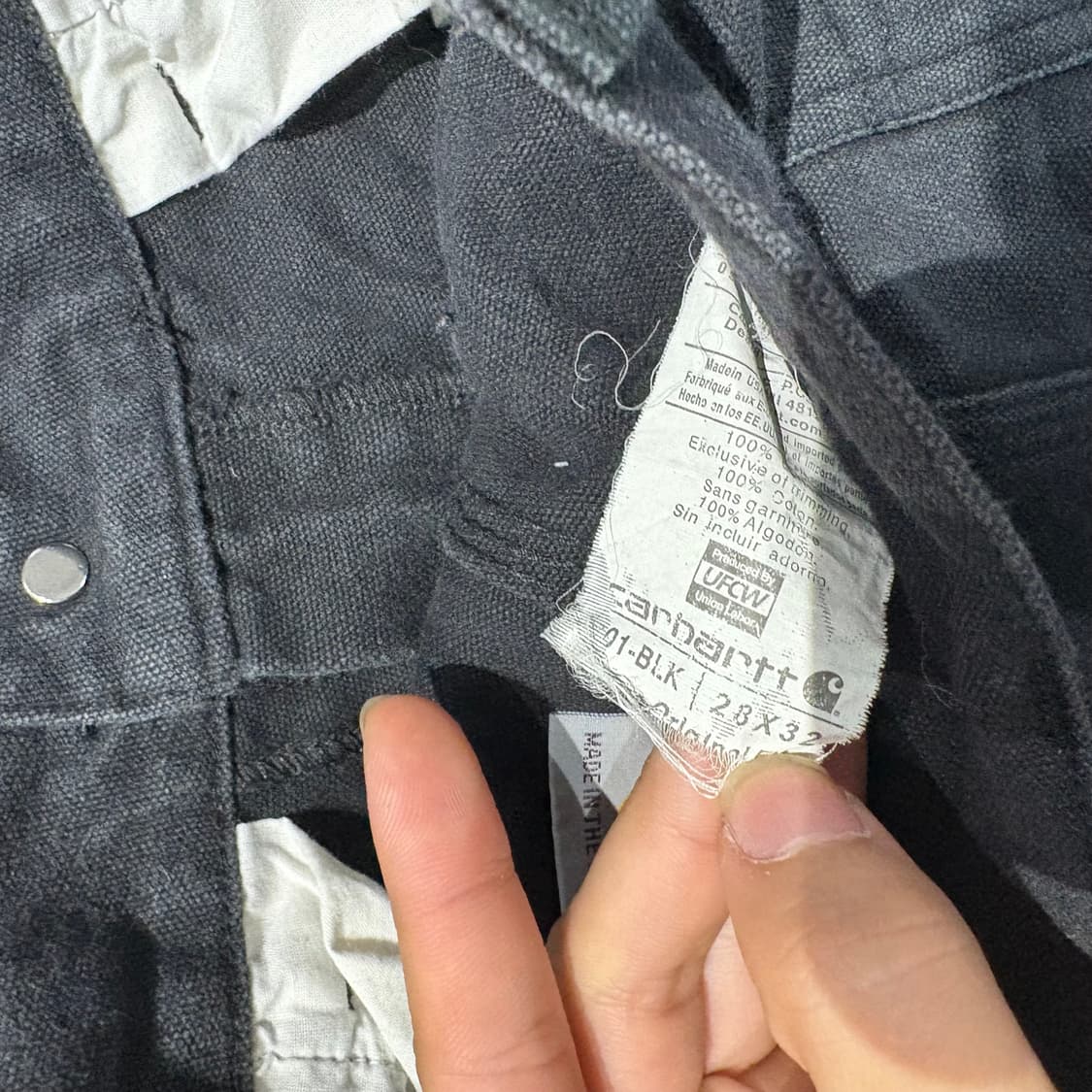 칼하트 더블니 빈티지 B01-BLK 데님 워크팬츠 상품이미지6