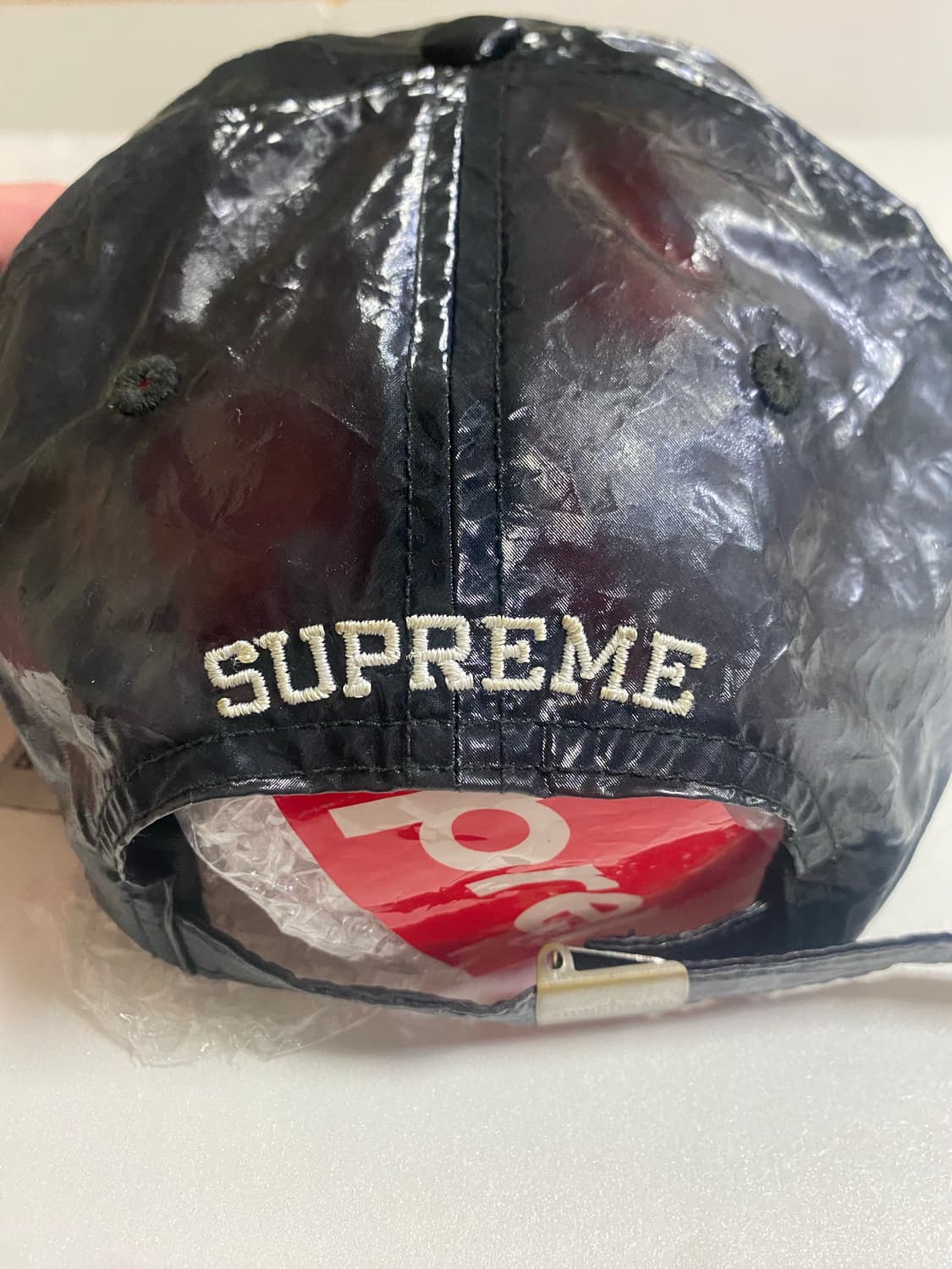 [OS] 19SS 슈프림 X 스톤아일랜드 뉴 실크 라이트 6패널 캡 블랙 상품이미지2