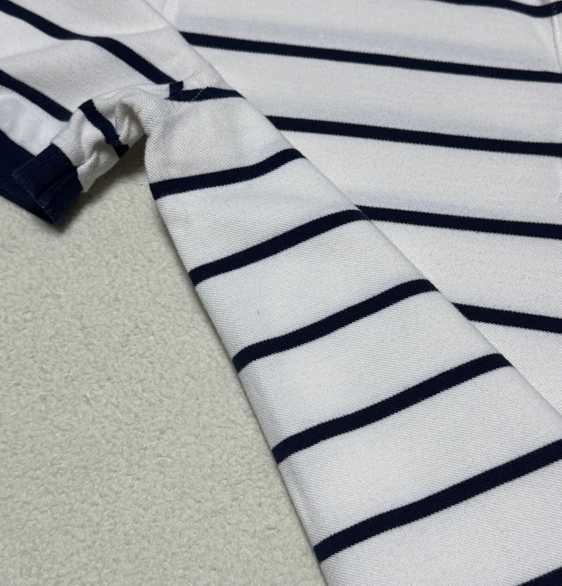 폴로 랄프로렌 스트라이프 화이트 네이비 반팔 (QR) 상품이미지7