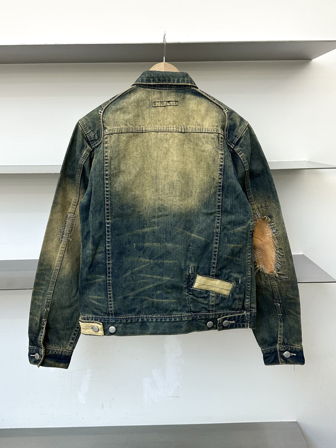 어드밴티지 사이클 페이드 디스트레스드 보로 데님 자켓 상품이미지3