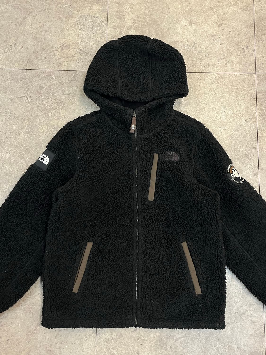 노스페이스 플리스 후드 자켓 블랙 키즈 160 #csz2994 상품이미지5
