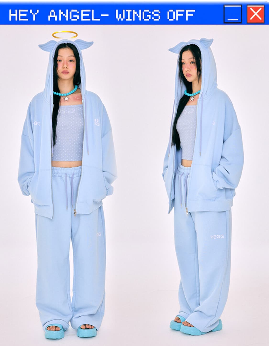 YEGG 예그 윙 후드집업 sky blue 상품이미지2