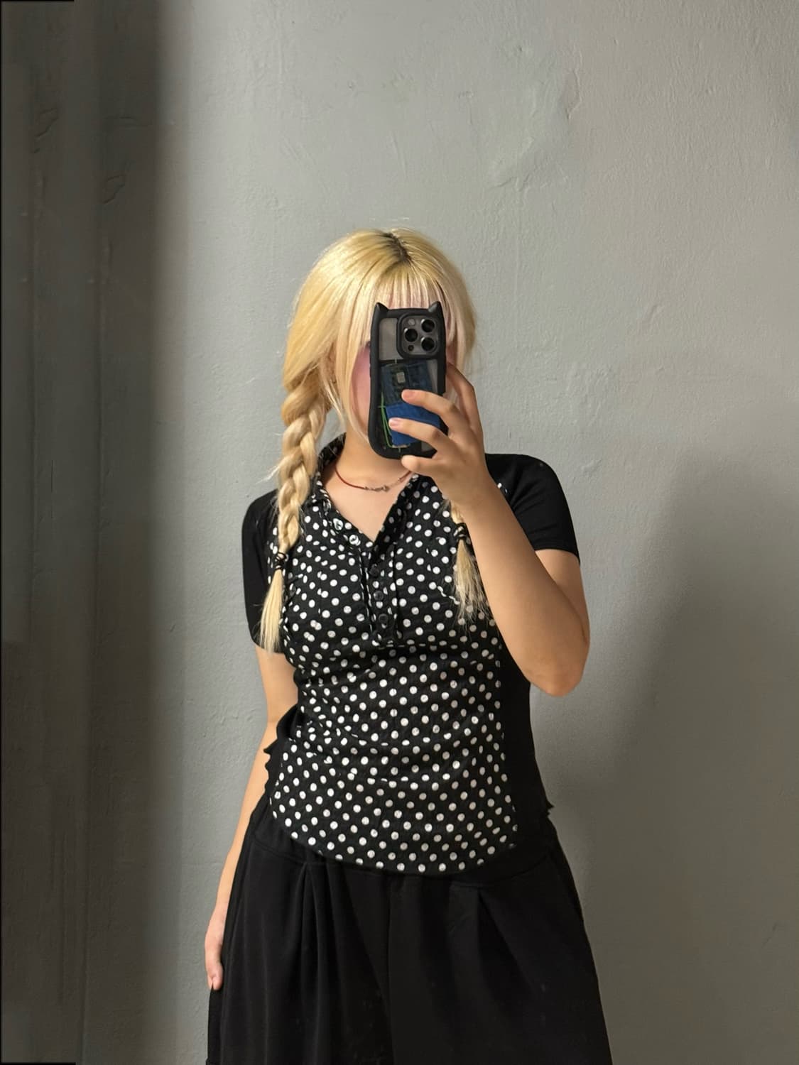dot pattern pocket detail top 상품이미지2