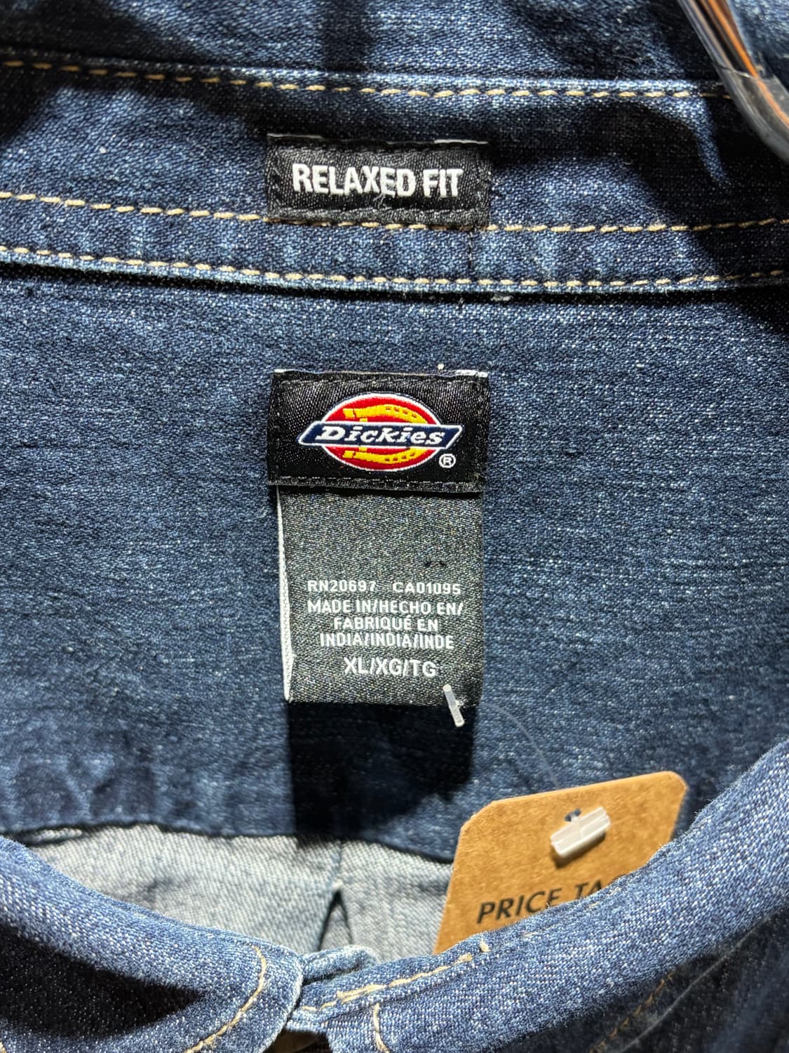 XL 디키즈 투포켓 릴렉스핏 진청 데님 셔츠 상품이미지5