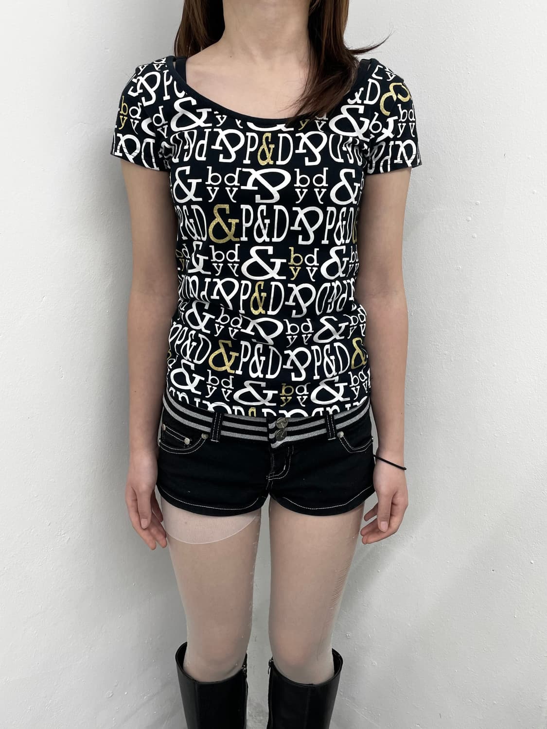 핑키앤다이안 갸루 레터링 탑 상품이미지3