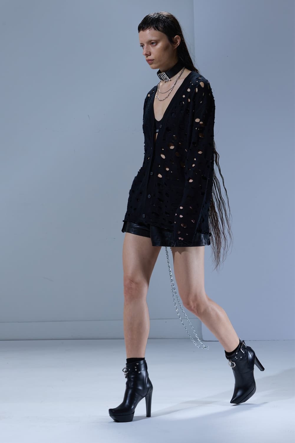 [XS]알써틴 R13 펀칭 가디건/블랙 상품이미지2