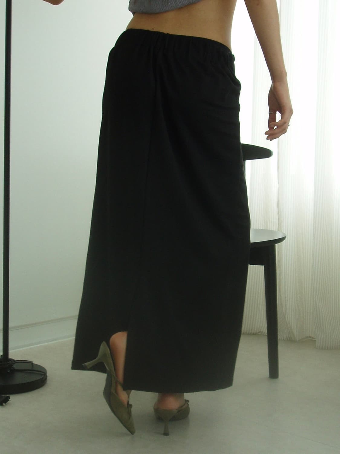 Black twist long skirt 상품이미지3