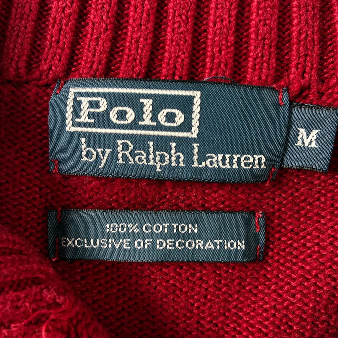 Polo  폴로 랄프로렌 자수 코튼 와인 반집업 니트  상품이미지4