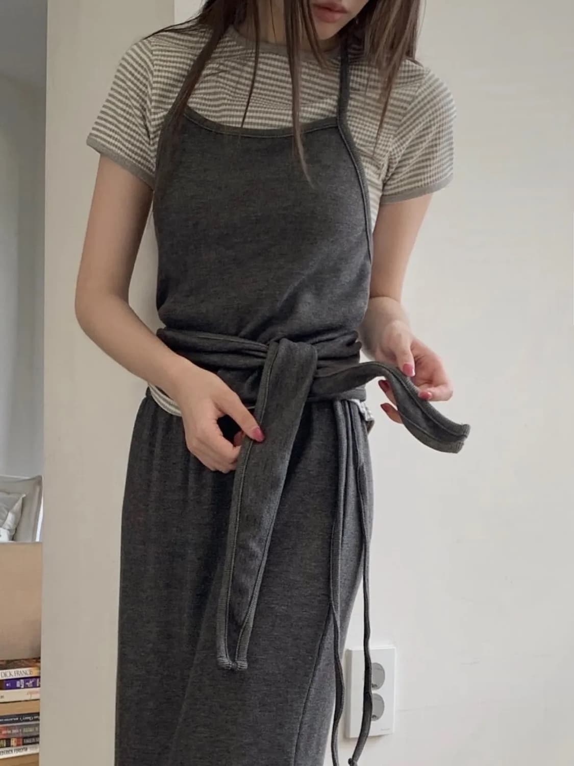 [새제품]츠크 레이어드 랩 뷔스티에 & 롱 스커트 세트(원가 5만원대) 상품이미지6