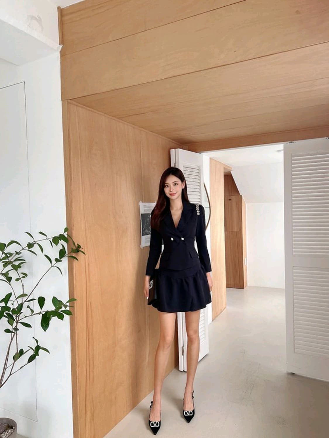 제이지쇼룸 엉넬 블링 큐빅 자켓 스커트 투피스 상품이미지6