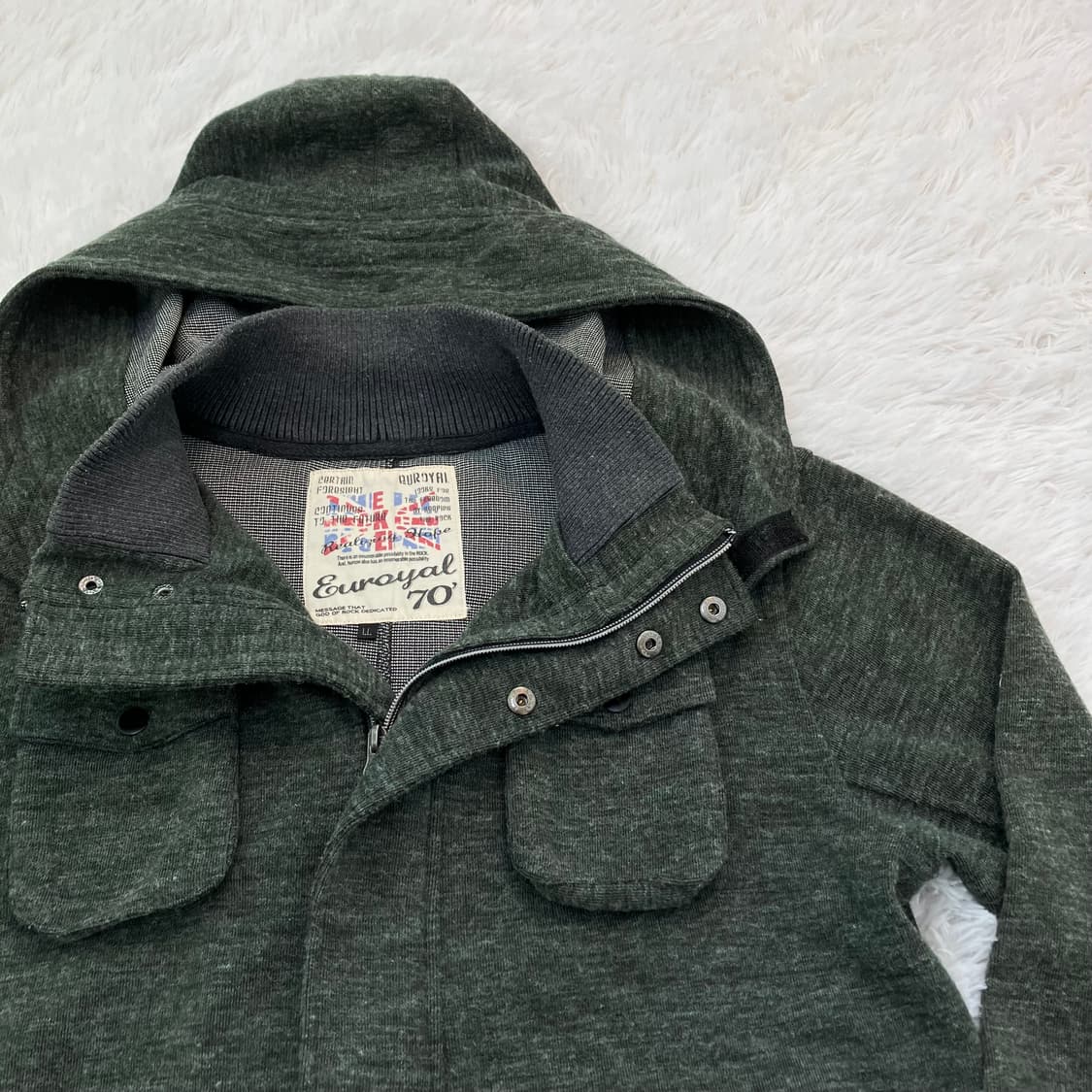 빈티지 그레이 터틀넥 니트 자켓 762 y2k 스트릿 갸루 펑키 일본빈티 상품이미지4