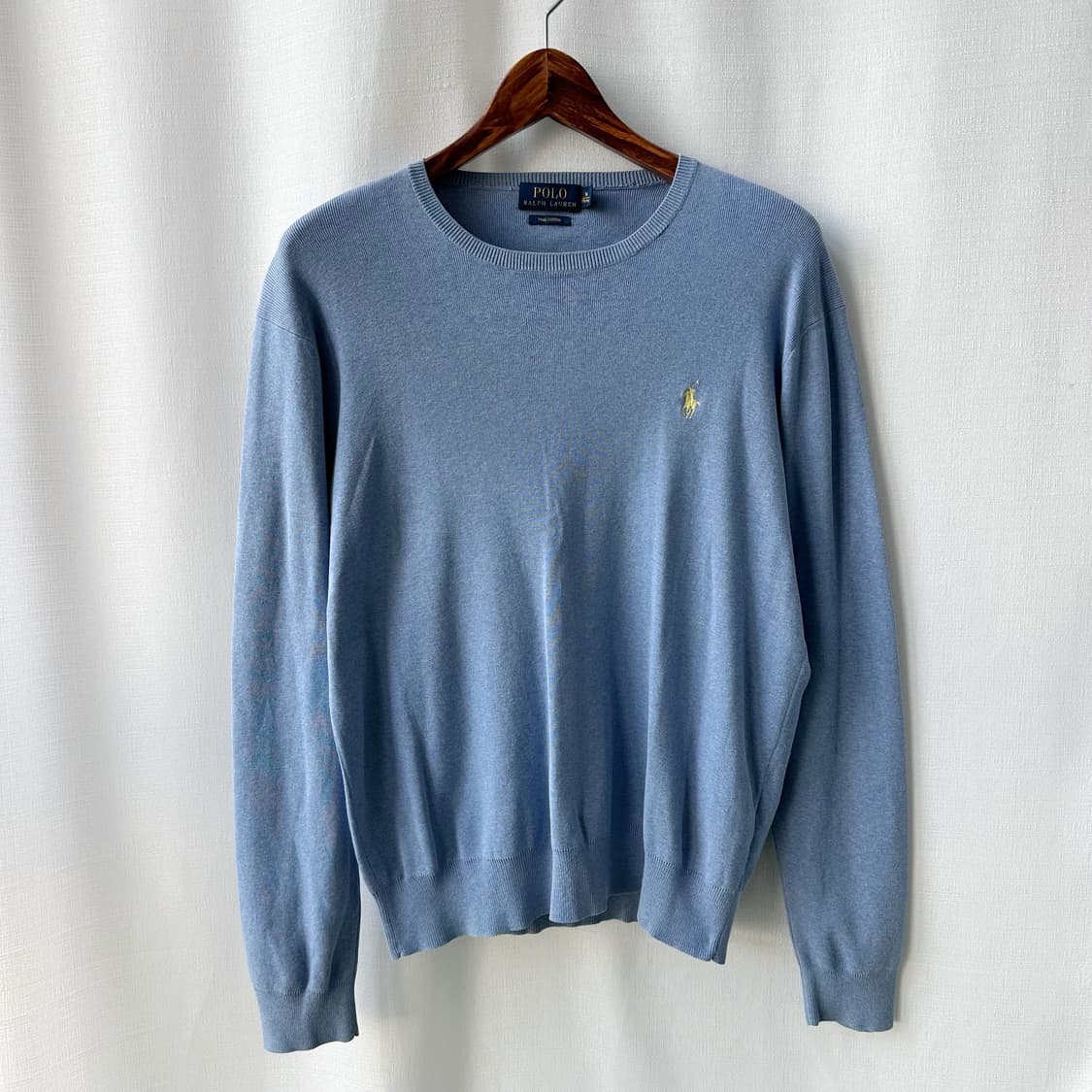 폴로 랄프로렌 피마 코튼 라운드 니트 스카이 블루 M 상품이미지1