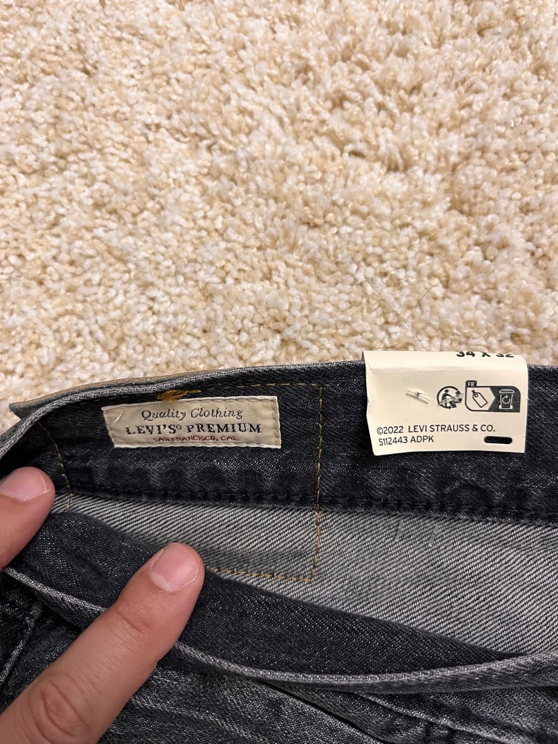 [새상품,미국출시] 리바이스 505 프리미엄 셀비지 흑청 (바살트락) 상품이미지7